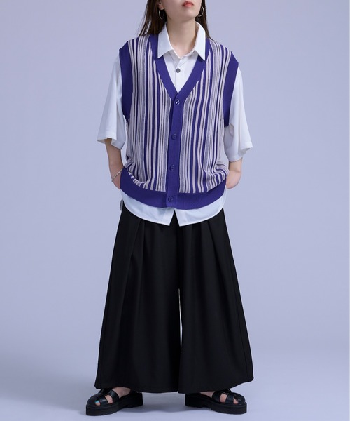Ellno Loset(エルノロゼット)の「ストライプジレベスト(ベスト・メンズ・ブラック/ロイヤルブルー・MEDIUM/LARGE)」の21枚目の写真