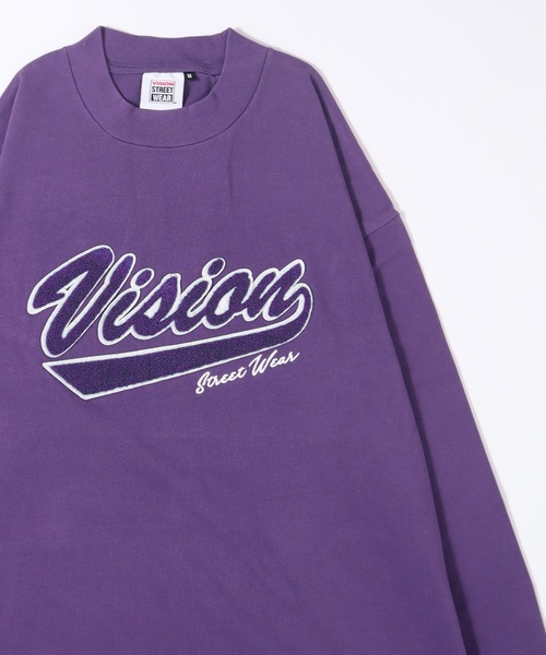 VISION STREET WEAR（ヴィジョンストリートウェア）の「【VISION STREET WEAR】ビッグシルエット ヘビーウェイトサガラ刺繍 モックネックロングスリーブTシャツ（Tシャツ/カットソー・レディース・ホワイト/ブラック/パープル/グリーン/キャメル・MEDIUM/LARGE/X-LARGE）」の4枚目の写真