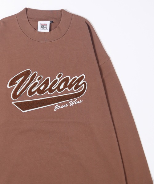 VISION STREET WEAR（ヴィジョンストリートウェア）の「【VISION STREET WEAR】ビッグシルエット ヘビーウェイトサガラ刺繍 モックネックロングスリーブTシャツ（Tシャツ/カットソー・レディース・ホワイト/ブラック/パープル/グリーン/キャメル・MEDIUM/LARGE/X-LARGE）」の5枚目の写真