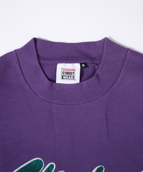VISION STREET WEAR（ヴィジョンストリートウェア）の「【VISION STREET WEAR】ビッグシルエット ヘビーウェイトサガラ刺繍 モックネックロングスリーブTシャツ（Tシャツ/カットソー・レディース・ホワイト/ブラック/パープル/グリーン/キャメル・MEDIUM/LARGE/X-LARGE）」の16枚目の写真