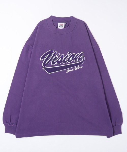 VISION STREET WEAR（ヴィジョンストリートウェア）の「【VISION STREET WEAR】ビッグシルエット ヘビーウェイトサガラ刺繍 モックネックロングスリーブTシャツ（Tシャツ/カットソー・レディース・ホワイト/ブラック/パープル/グリーン/キャメル・MEDIUM/LARGE/X-LARGE）」の7枚目の写真