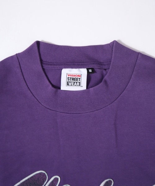 VISION STREET WEAR（ヴィジョンストリートウェア）の「【VISION STREET WEAR】ビッグシルエット ヘビーウェイトサガラ刺繍 モックネックロングスリーブTシャツ（Tシャツ/カットソー・レディース・ホワイト/ブラック/パープル/グリーン/キャメル・MEDIUM/LARGE/X-LARGE）」の9枚目の写真
