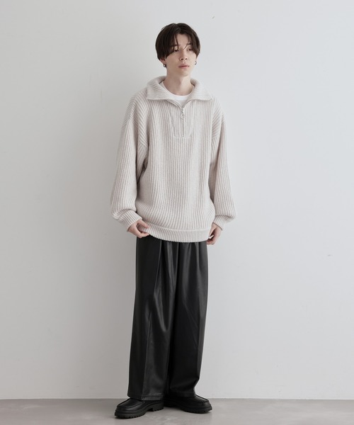 JUNRED(ジュンレッド)の「ハーフジップビッグニット(ニット/セーター・メンズ・オフホワイト/グリーン/ブラウン系その他2・S/M/L)」の17枚目の写真