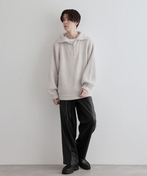 JUNRED(ジュンレッド)の「ハーフジップビッグニット(ニット/セーター・メンズ・オフホワイト/グリーン/ブラウン系その他2・S/M/L)」の18枚目の写真