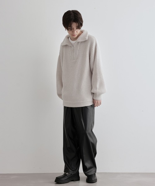 JUNRED(ジュンレッド)の「ハーフジップビッグニット(ニット/セーター・メンズ・オフホワイト/グリーン/ブラウン系その他2・S/M/L)」の19枚目の写真