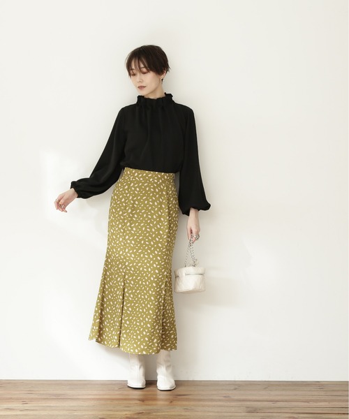 N.(N. Natural Beauty Basic)(エヌエヌナチュラルビューティーベーシック)の「アニマルペイントプリントマキシスカート(スカート・レディース・ブラック系その他/ホワイト系その他/イエロー系その他・MEDIUM/SMALL)」の16枚目の写真