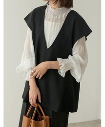 Re:EDIT | [2022A/W PRE ORDER][低身長サイズ有]ストレッチツイルVネックベスト(ベスト)