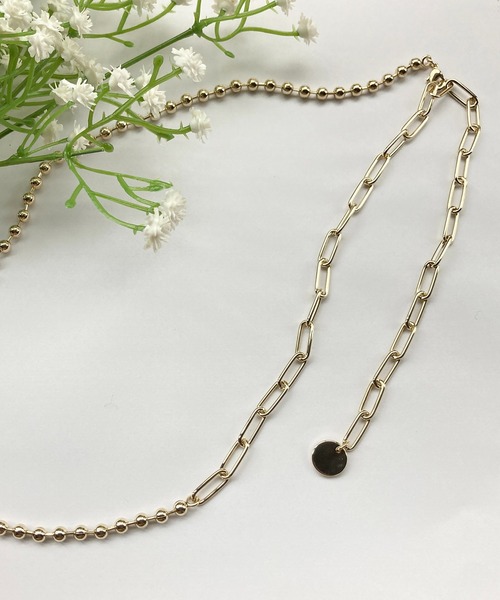 ｔｏｌｅｎｅ（トレネ）の「ボールチェーン リンクチェーンMIX ロングネックレス（ネックレス・レディース・A・ONE SIZE）」の2枚目の写真