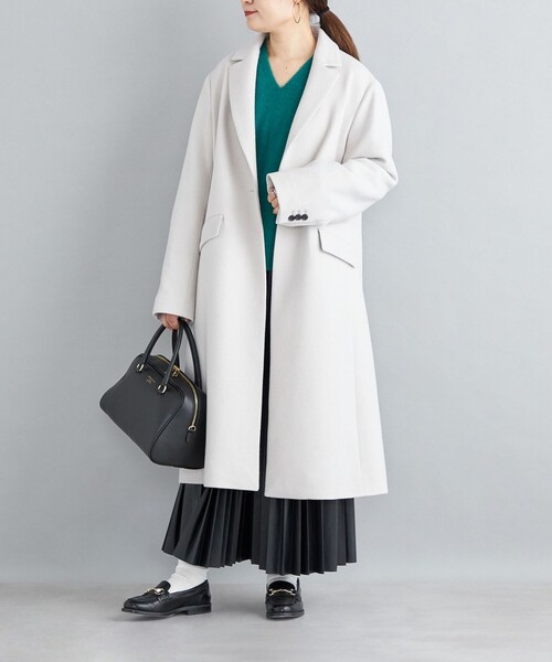 SHIPS(シップス)の「チェスターコート 22FW◆(チェスターコート・レディース・ライトグレー/ネイビー/ブラウン/サックスブルー・40/38/36)」の19枚目の写真