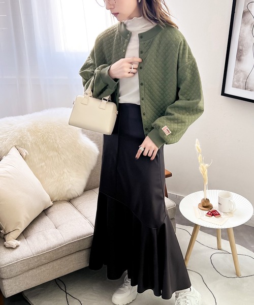 Java（ジャバ）の「《JaVa ジャバコラボ》ぽこぽこで着映え。2wayクロップド丈キルティングカーディガン（カーディガン/ボレロ・レディース・ブラック/カーキ/アイボリー/モカ・SMALL/MEDIUM/LARGE/X-LARGE）」の8枚目の写真