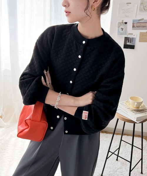 Java（ジャバ）の「《JaVa ジャバコラボ》ぽこぽこで着映え。2wayクロップド丈キルティングカーディガン（カーディガン/ボレロ・レディース・ブラック/カーキ/アイボリー/モカ・SMALL/MEDIUM/LARGE/X-LARGE）」の15枚目の写真