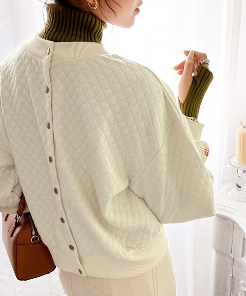 Java（ジャバ）の「《JaVa ジャバコラボ》ぽこぽこで着映え。2wayクロップド丈キルティングカーディガン（カーディガン/ボレロ・レディース・ブラック/カーキ/アイボリー/モカ・SMALL/MEDIUM/LARGE/X-LARGE）」の19枚目の写真