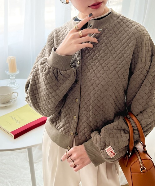 Java（ジャバ）の「《JaVa ジャバコラボ》ぽこぽこで着映え。2wayクロップド丈キルティングカーディガン（カーディガン/ボレロ・レディース・ブラック/カーキ/アイボリー/モカ・SMALL/MEDIUM/LARGE/X-LARGE）」の17枚目の写真