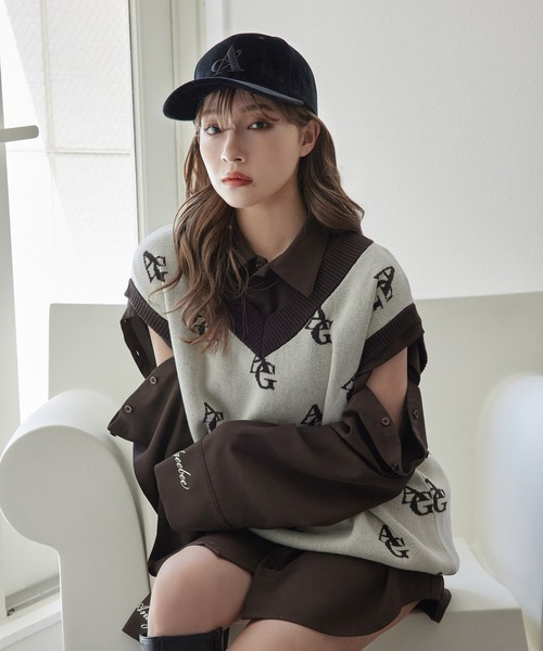 ANDGEEBEE（アンジービー）の「UNISEX ベロアロゴキャップ（キャップ・レディース・ブラック/ベージュ・FREE）」の18枚目の写真