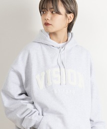 【VISION STREET WEAR/ヴィジョンストリートウェア】サガラ刺繍フーディ/ビッグシルエット/ヘビーウェイト/ユニセックス