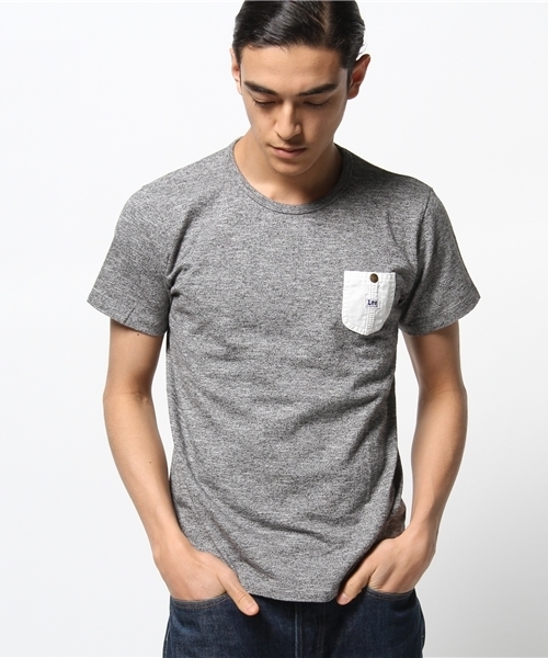 Lee(リー)の「【Lee×CIAOPANIC TYPY】リー別注デニムポケットTee(Tシャツ/カットソー・メンズ・ホワイト/グレー・SMALL/MEDIUM/LARGE)」の3枚目の写真
