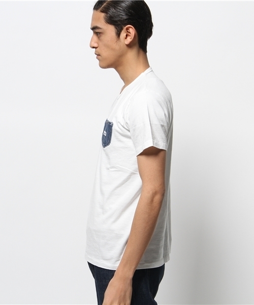 Lee(リー)の「【Lee×CIAOPANIC TYPY】リー別注デニムポケットTee(Tシャツ/カットソー・メンズ・ホワイト/グレー・SMALL/MEDIUM/LARGE)」の5枚目の写真
