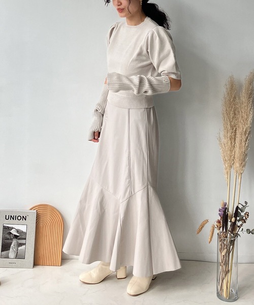 AS KNOW AS plus（アズノゥアズプラス）の「♪アームウォーマー ニット セット（ニット/セーター・レディース・オレンジ/ブルー/グリーン/アイボリー・FREE）」の14枚目の写真