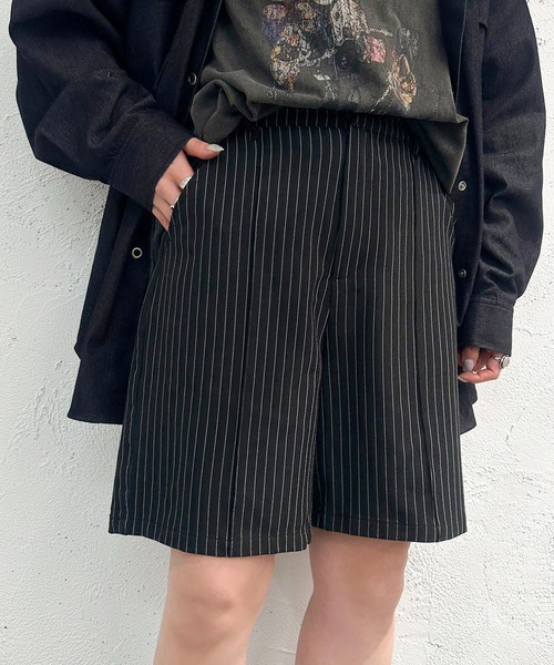 apres jour mignon（アプレジュールミニョン）の「センターシームハーフパンツ【ZOZOTOWN限定アイテム】（その他パンツ・レディース・ブラック/ナチュラル/ベージュ系その他/ブラック系その他/その他・X-LARGE/SMALL/MEDIUM）」の3枚目の写真