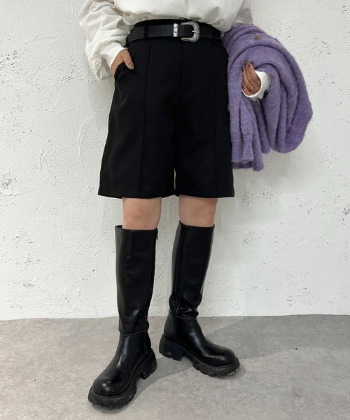 apres jour mignon（アプレジュールミニョン）の「センターシームハーフパンツ【ZOZOTOWN限定アイテム】（その他パンツ・レディース・ブラック/ナチュラル/ベージュ系その他/ブラック系その他/その他・X-LARGE/SMALL/MEDIUM）」の8枚目の写真