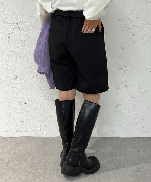 apres jour mignon（アプレジュールミニョン）の「センターシームハーフパンツ【ZOZOTOWN限定アイテム】（その他パンツ・レディース・ブラック/ナチュラル/ベージュ系その他/ブラック系その他/その他・X-LARGE/SMALL/MEDIUM）」の9枚目の写真