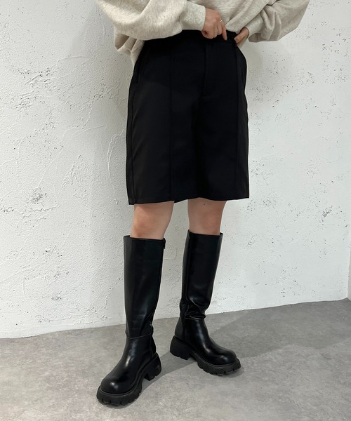 apres jour mignon（アプレジュールミニョン）の「センターシームハーフパンツ【ZOZOTOWN限定アイテム】（その他パンツ・レディース・ブラック/ナチュラル/ベージュ系その他/ブラック系その他/その他・X-LARGE/SMALL/MEDIUM）」の12枚目の写真