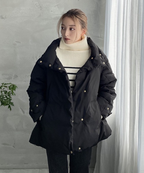 Vicente(ヴィセンテ)の「2way down jacket(ダウンジャケット/コート・レディース・ブラック/ホワイト/オレンジ・FREE)」の13枚目の写真