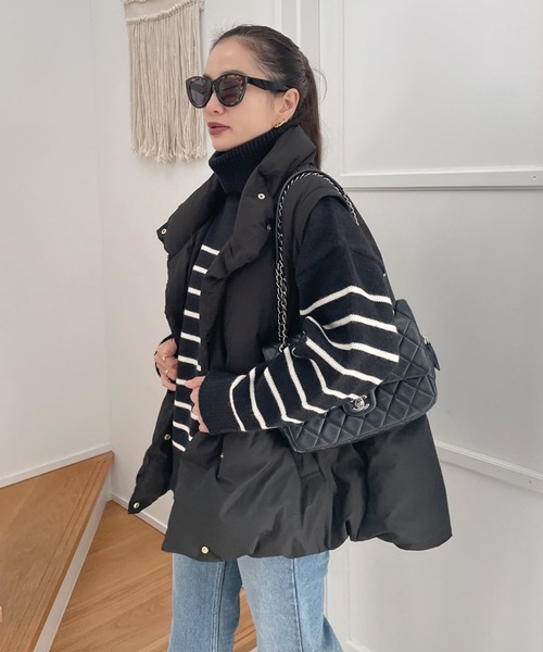 Vicente(ヴィセンテ)の「2way down jacket(ダウンジャケット/コート・レディース・ブラック/ホワイト/オレンジ・FREE)」の15枚目の写真