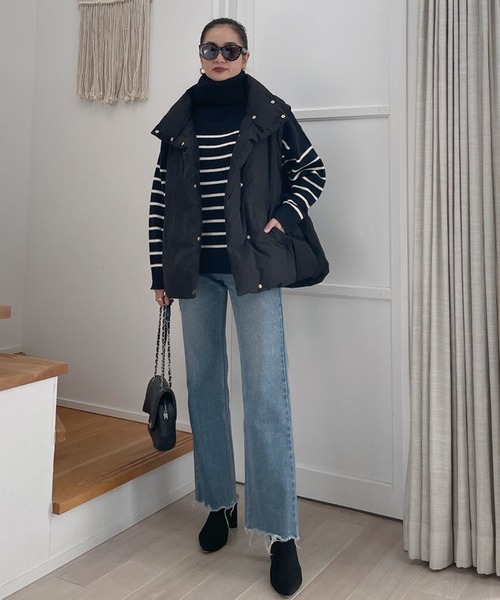 Vicente(ヴィセンテ)の「2way down jacket(ダウンジャケット/コート・レディース・ブラック/ホワイト/オレンジ・FREE)」の16枚目の写真