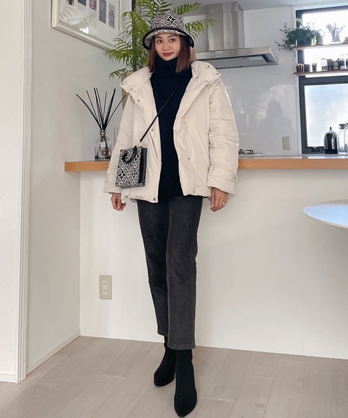 Vicente(ヴィセンテ)の「2way down jacket(ダウンジャケット/コート・レディース・ブラック/ホワイト/オレンジ・FREE)」の12枚目の写真