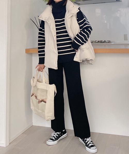 Vicente(ヴィセンテ)の「2way down jacket(ダウンジャケット/コート・レディース・ブラック/ホワイト/オレンジ・FREE)」の11枚目の写真