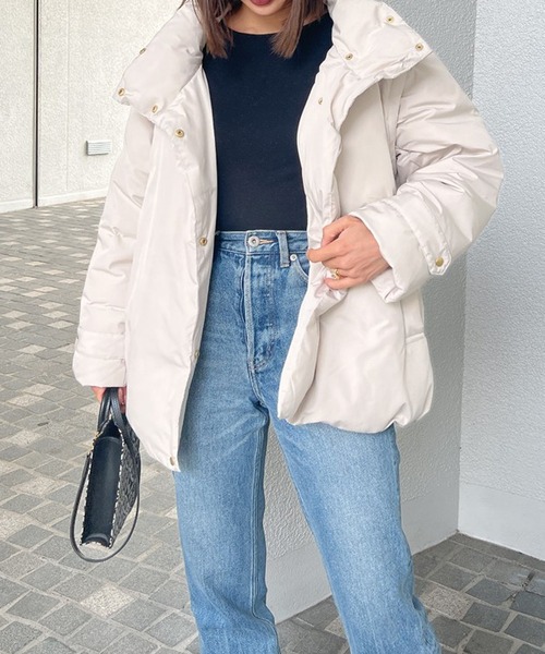 Vicente(ヴィセンテ)の「2way down jacket(ダウンジャケット/コート・レディース・ブラック/ホワイト/オレンジ・FREE)」の5枚目の写真