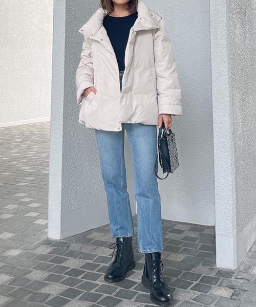 Vicente(ヴィセンテ)の「2way down jacket(ダウンジャケット/コート・レディース・ブラック/ホワイト/オレンジ・FREE)」の6枚目の写真