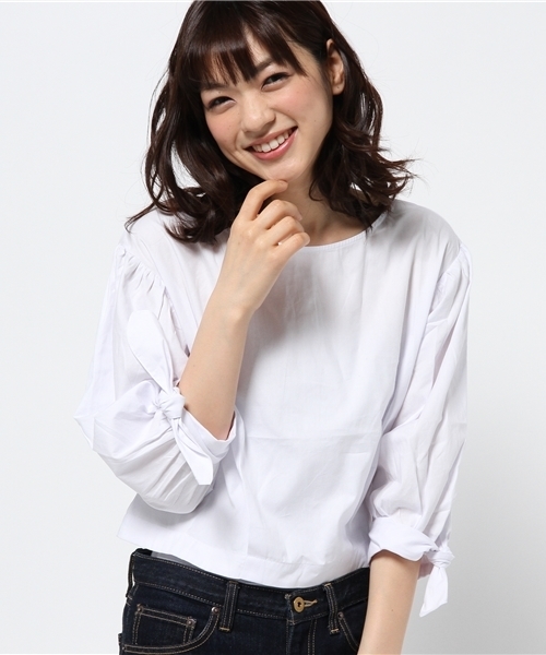 Chico(チコ)の「袖リボンBL(シャツ/ブラウス・レディース・オフホワイト/その他18/ブルー・FREE)」の11枚目の写真