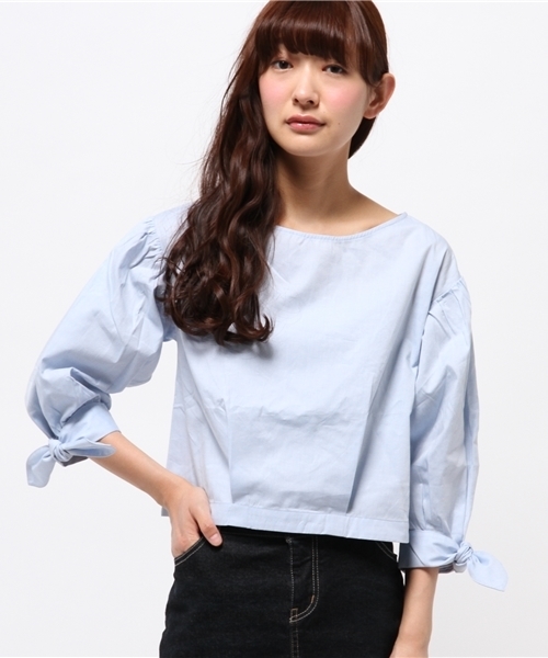 Chico(チコ)の「袖リボンBL(シャツ/ブラウス・レディース・オフホワイト/その他18/ブルー・FREE)」の12枚目の写真