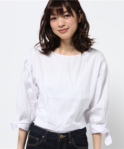 Chico(チコ)の「袖リボンBL(シャツ/ブラウス・レディース・オフホワイト/その他18/ブルー・FREE)」の14枚目の写真