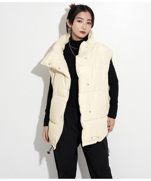 ANAP（アナップ）の「フェイクダウンオーバーベスト（ダウンベスト・レディース・ブラック/アイボリー/ブラウン・FREE）」の2枚目の写真
