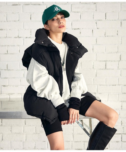 ANAP（アナップ）の「フェイクダウンオーバーベスト（ダウンベスト・レディース・ブラック/アイボリー/ブラウン・FREE）」の7枚目の写真