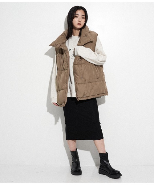 ANAP（アナップ）の「フェイクダウンオーバーベスト（ダウンベスト・レディース・ブラック/アイボリー/ブラウン・FREE）」の14枚目の写真