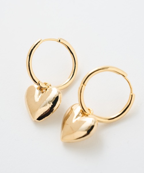 one after another NICE CLAUP(ワンアフターアナザーナイスクラップ)の「ハートループピアス(ピアス(両耳用)・レディース・シルバー/ゴールド・FREE)」の2枚目の写真