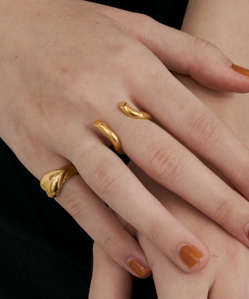 loni(ロニ)の「【金属アレルギー対応】Root open ring(デザインリング)/ニッケルフリーメッキ(リング・レディース・シルバー/ゴールド・#9/#11/#13)」の1枚目の写真