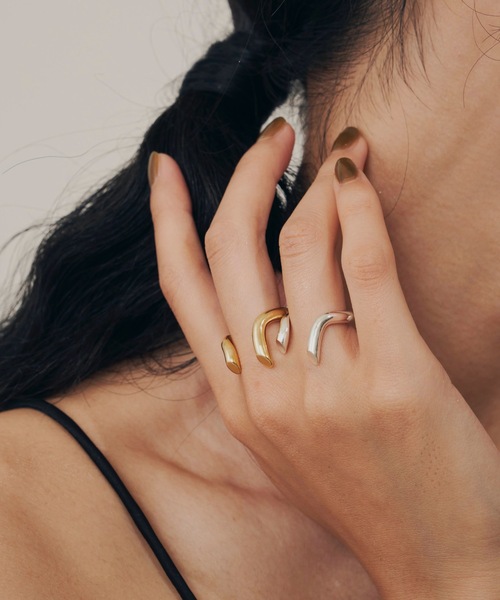 loni(ロニ)の「【金属アレルギー対応】Root open ring(デザインリング)/ニッケルフリーメッキ(リング・レディース・シルバー/ゴールド・#9/#11/#13)」の10枚目の写真