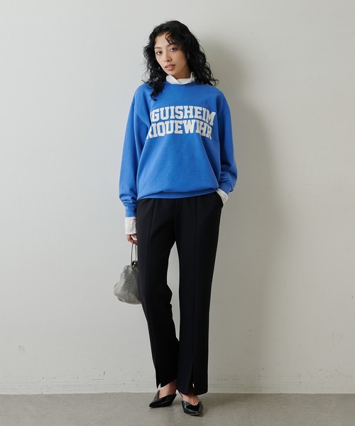 Whim Gazette（ウィムガゼット）の「ツイルセンタースリットパンツ（スラックス・レディース・ブラック/オフホワイト・36/38）」の13枚目の写真