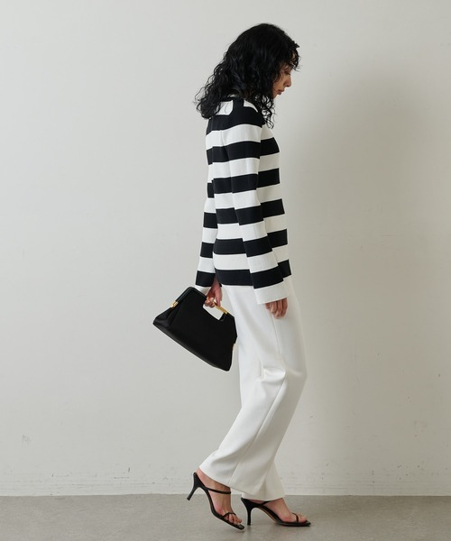 Whim Gazette（ウィムガゼット）の「ツイルセンタースリットパンツ（スラックス・レディース・ブラック/オフホワイト・36/38）」の21枚目の写真