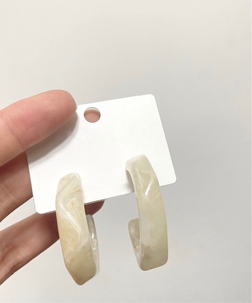 Burner（バーナー）の「【OKUOKU　0909】ハーフリングピアス oku-pierce-689628070379-329 I（ピアス（両耳用）・レディース・A/B・FREE）」の2枚目の写真