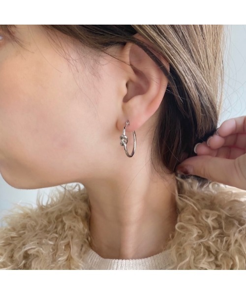 SS ノットスモールフープピアス（ピアス（両耳用））｜Atelier
