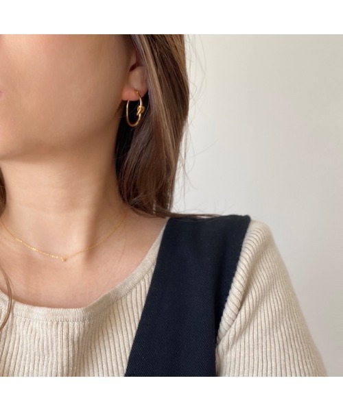 SS ノットスモールフープピアス（ピアス（両耳用））｜Atelier mimi