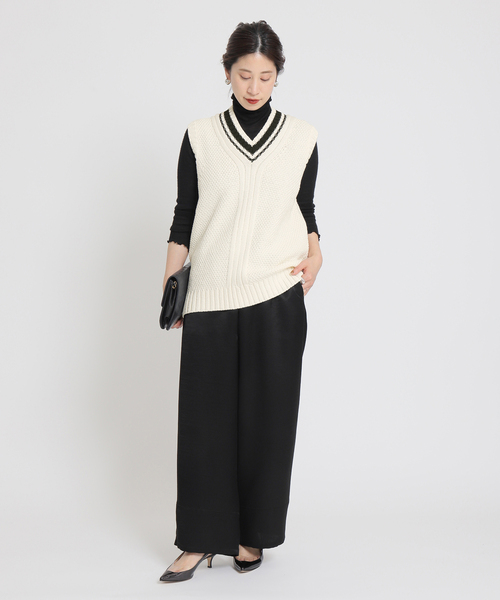 SLOANE for VERMEIL par iena18Gシルクリブ半袖ニット VERMEIL par iena ニット 【SLOANE/スローン】別注18Gワイドリブ