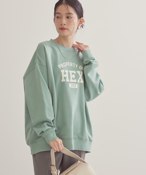 AMERICAN HOLIC（アメリカンホリック）の「アソートロゴスウェット（スウェット・レディース・アイボリー/グレー系その他/ライトイエロー/ピンク/ネイビー/ミント・L/M）」の4枚目の写真