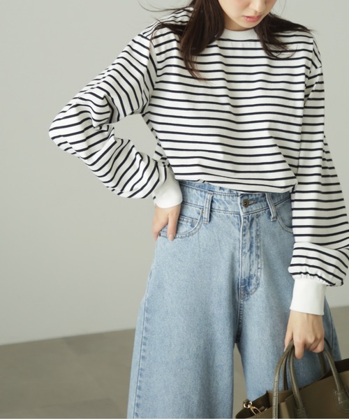 FREE'S MART（フリーズマート）の「◆リンガーボーダーロンT（Tシャツ/カットソー・レディース・ブラック系その他/パープル系その他・FREE）」の3枚目の写真